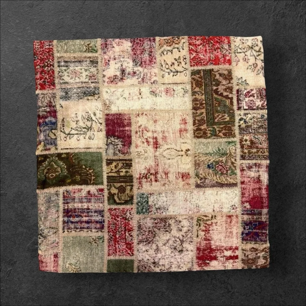 Pottery Barn Callen‎ Printed  Pillow Sham Patchwork Linen Cotton 22x22